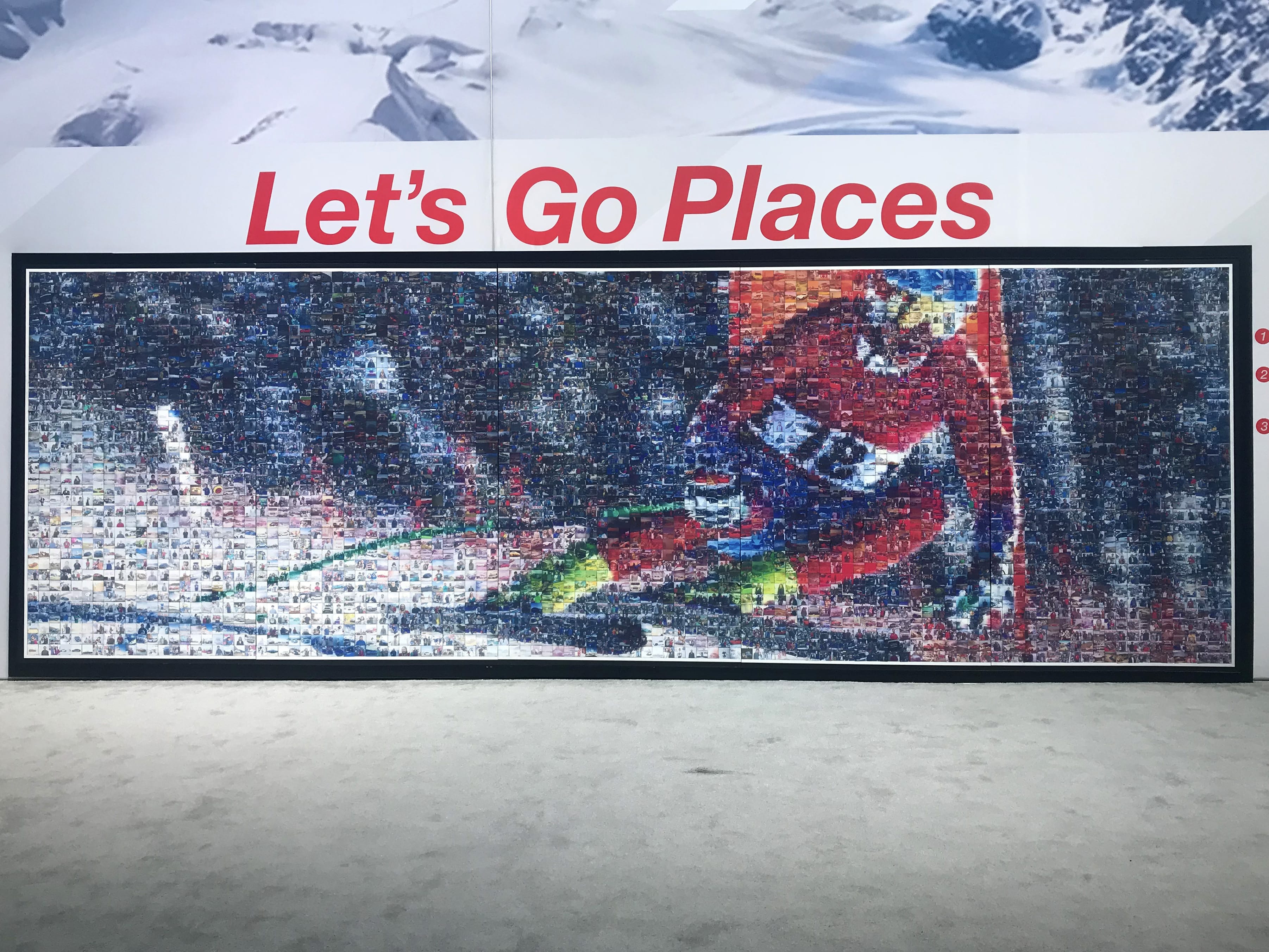 Full view of the completed Toyota photo mosaic wall display