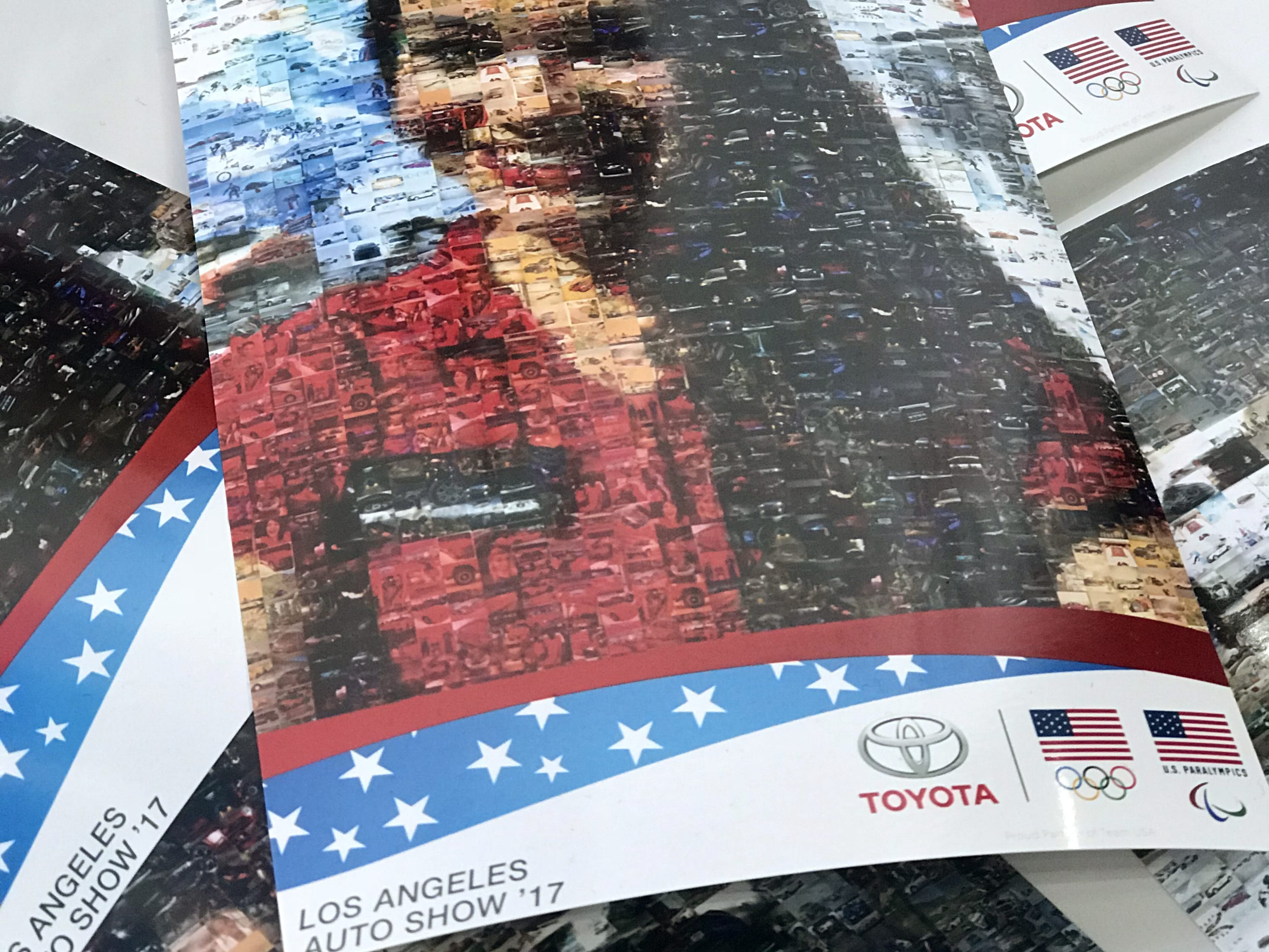 Personalized mosaic takeaway created from guest-submitted photos