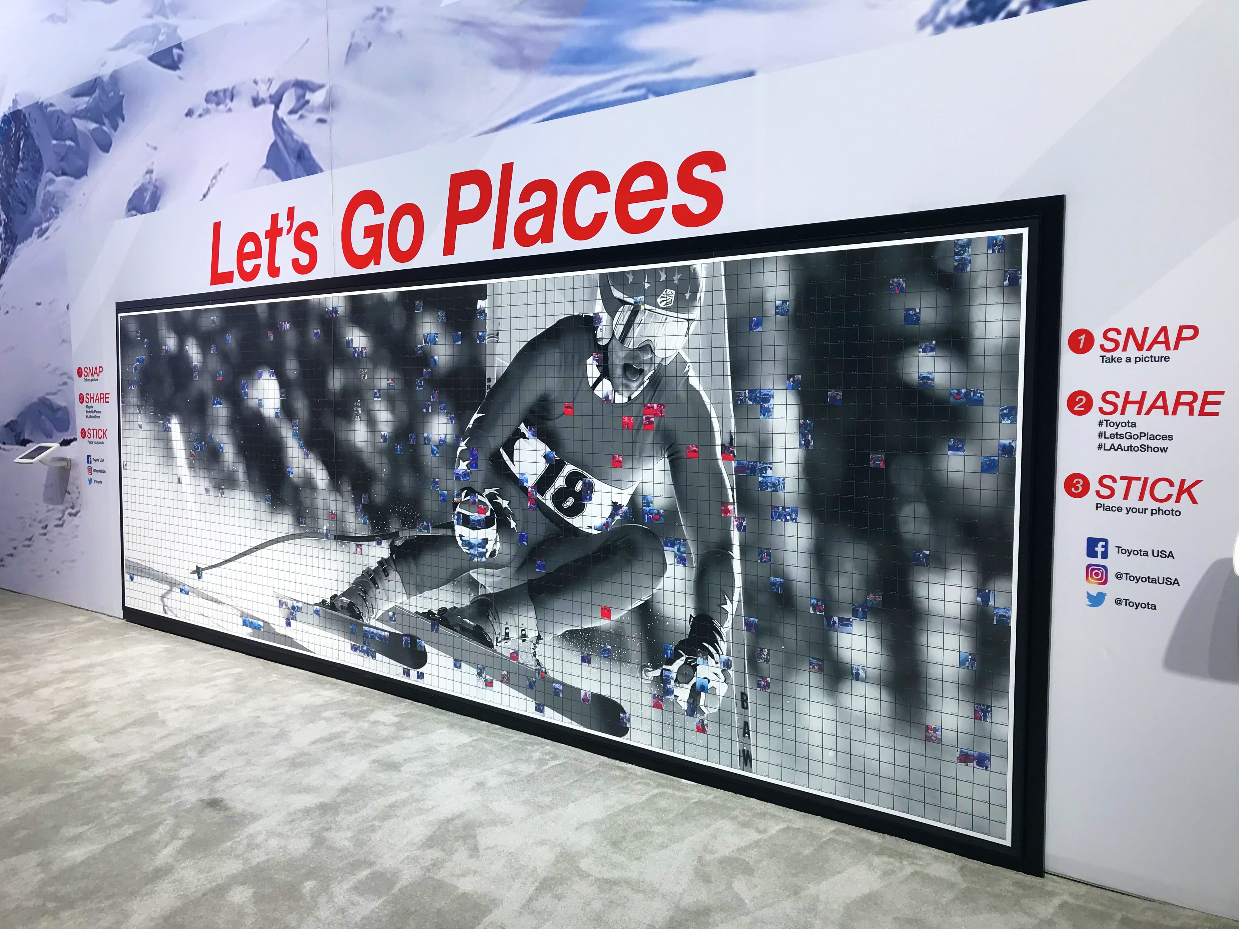 Progression image showing the Toyota mosaic being built over time