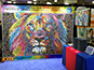 Completed rainbow lion photo mosaic displayed at BizBash Live New York