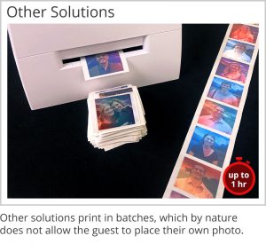Example of batch printing by other providers causing up to 1-hour delays for guest photos