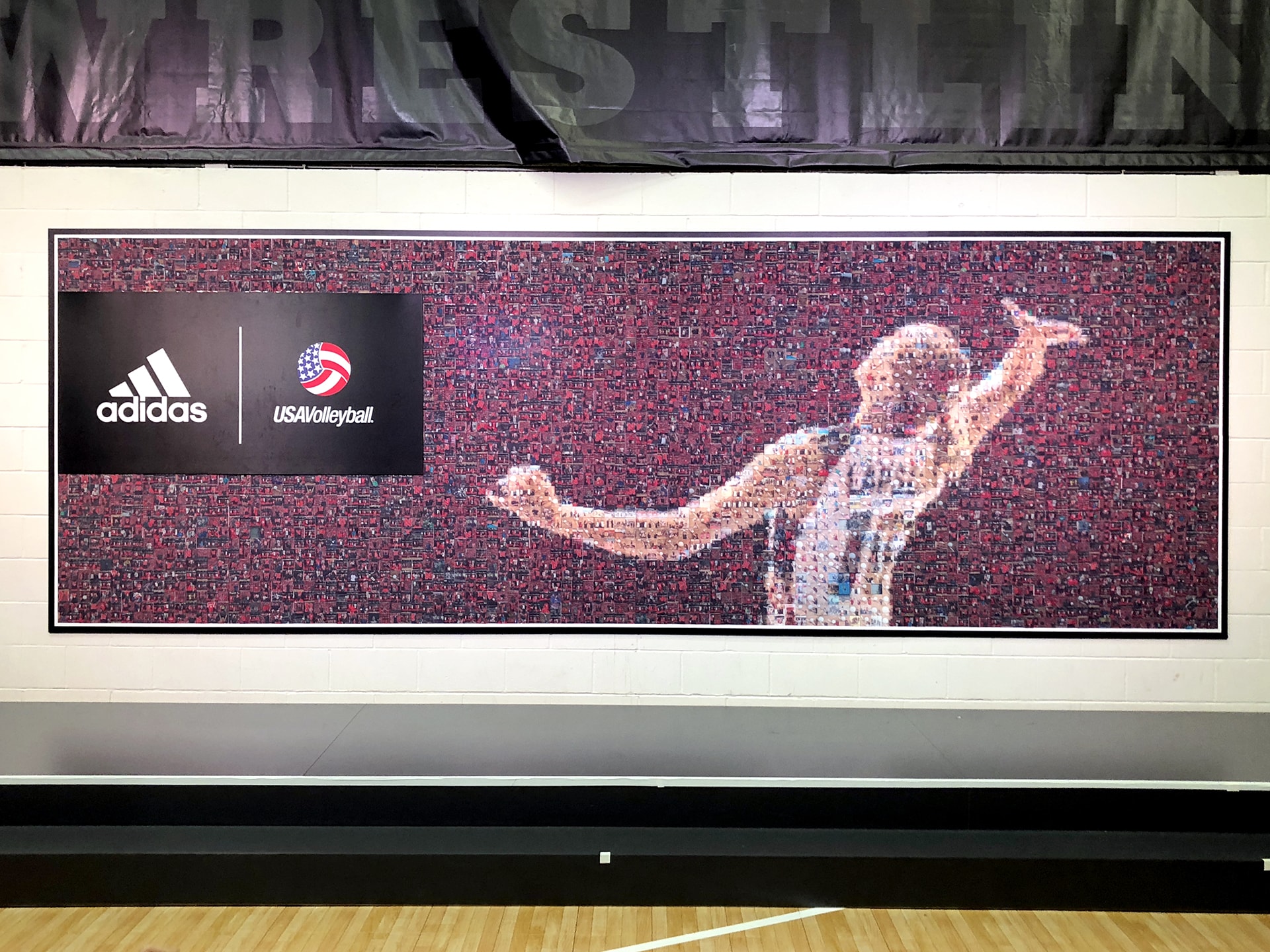 Completed Adidas Live Print Mosaic showcasing U.S. Women's Volleyball athletes.