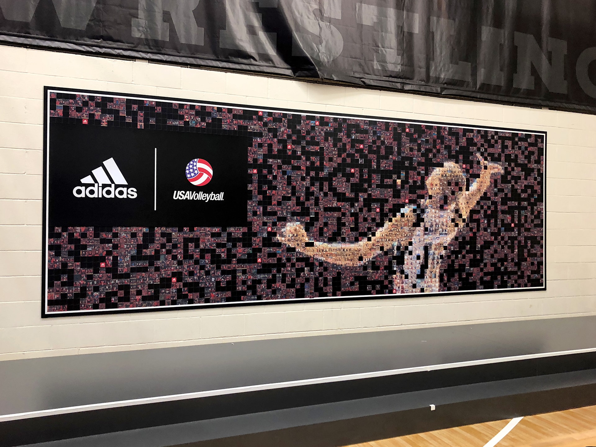 Midway progress of the Adidas Live Print Mosaic as it fills with photo contributions.