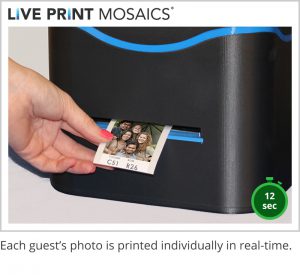 Live print mosaic printer producing a photo tile in just 12 seconds