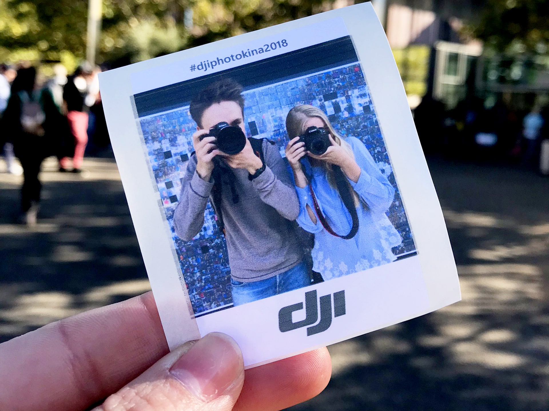 Close-up view of individual photo cells making up the DJI mosaic at Photokina.