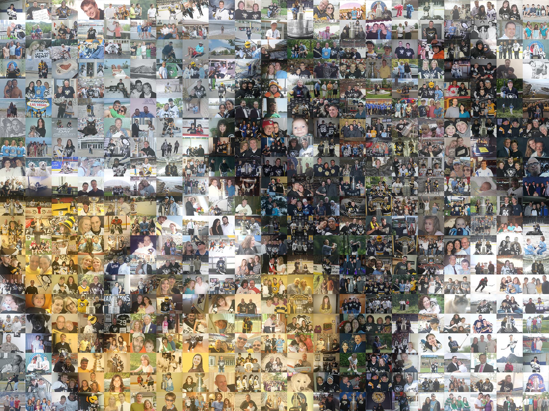 Close-up view of individual photos within the Mario Mosaic 2.0 design.