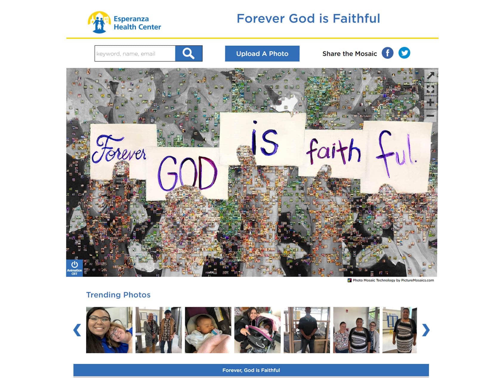 Digital photo mosaic featured on Esperanza Health Center’s official website