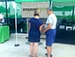 Guests viewing the Live Digital Mosaic display at the Amazon Fresh grand opening.