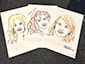 Branded colored SketchBot portraits of three women from live event
