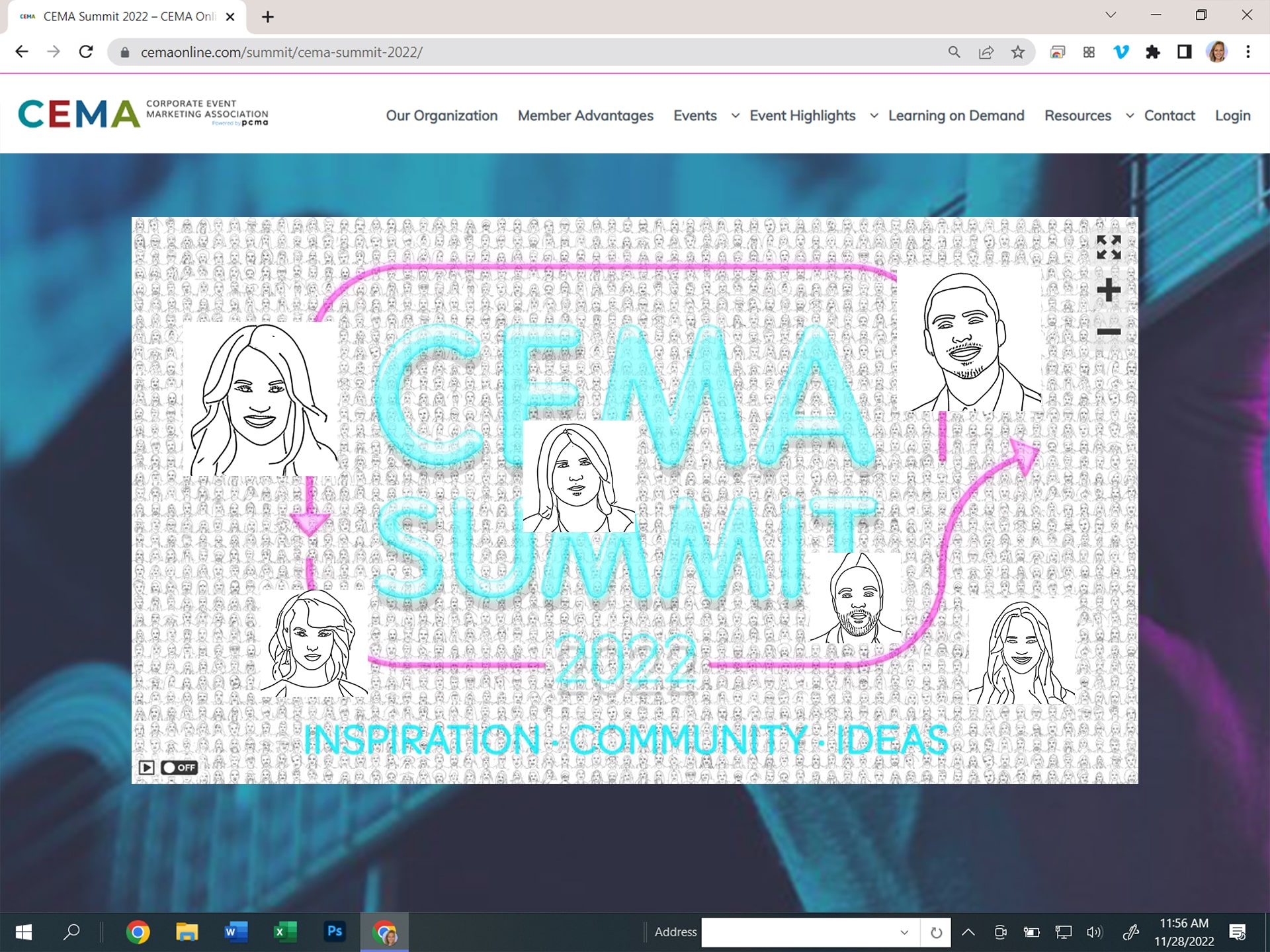 Online sketch mosaic webpage with animated popping sketch tiles