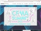Online sketch mosaic webpage featuring animated popping sketches