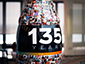 Detailed view of Coke bottle-shaped photo mosaic at Coca-Cola headquarters
