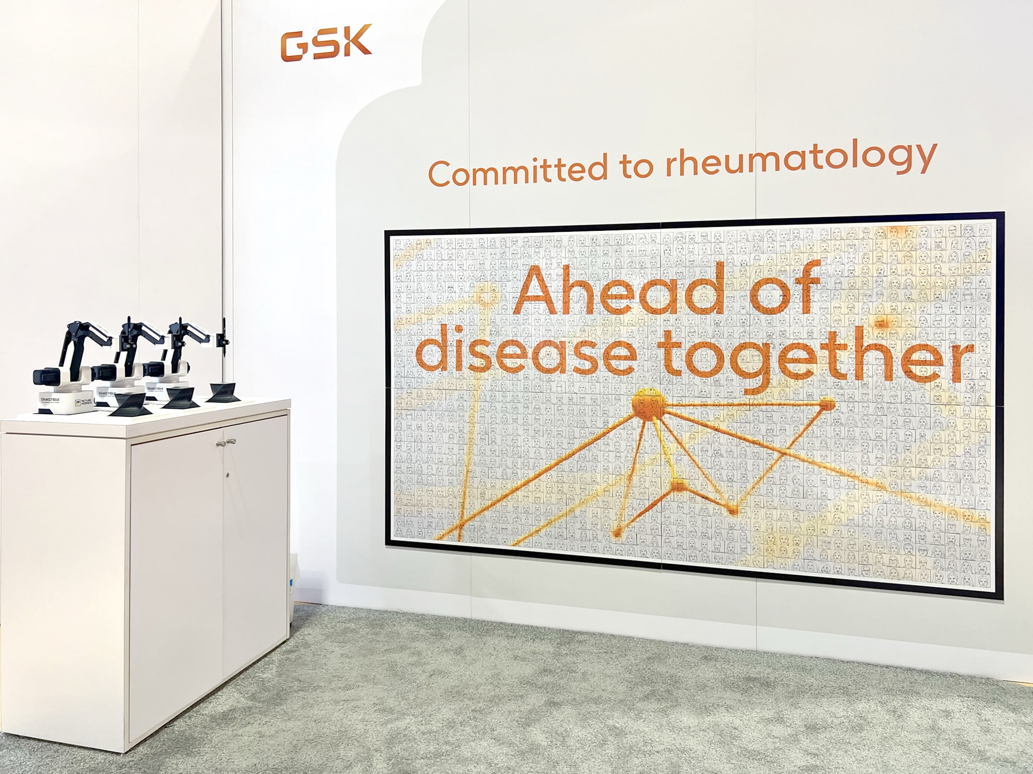Completed Sketch Mosaic wall at the GSK booth during ACR conference.
