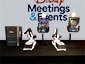 Two SketchBots, selfie kiosks and a printer, set up on a table at a live event