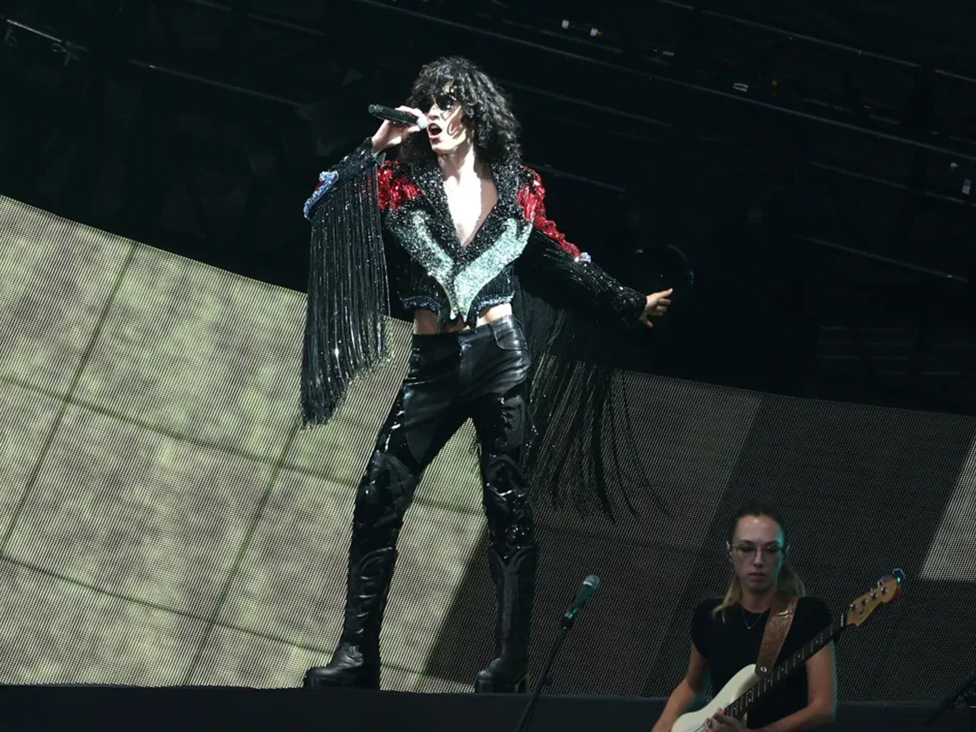 Conan Gray preforming on stage at the Global Citizen's festival