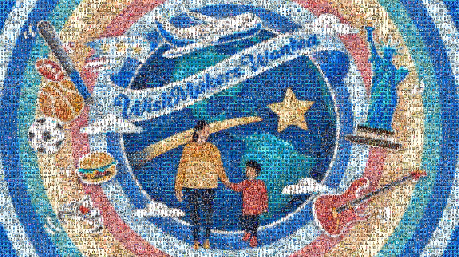 Online and Interactive photo mosaic for Make-A-Wish to celebrate the wishmakers and why making wishes come true is important