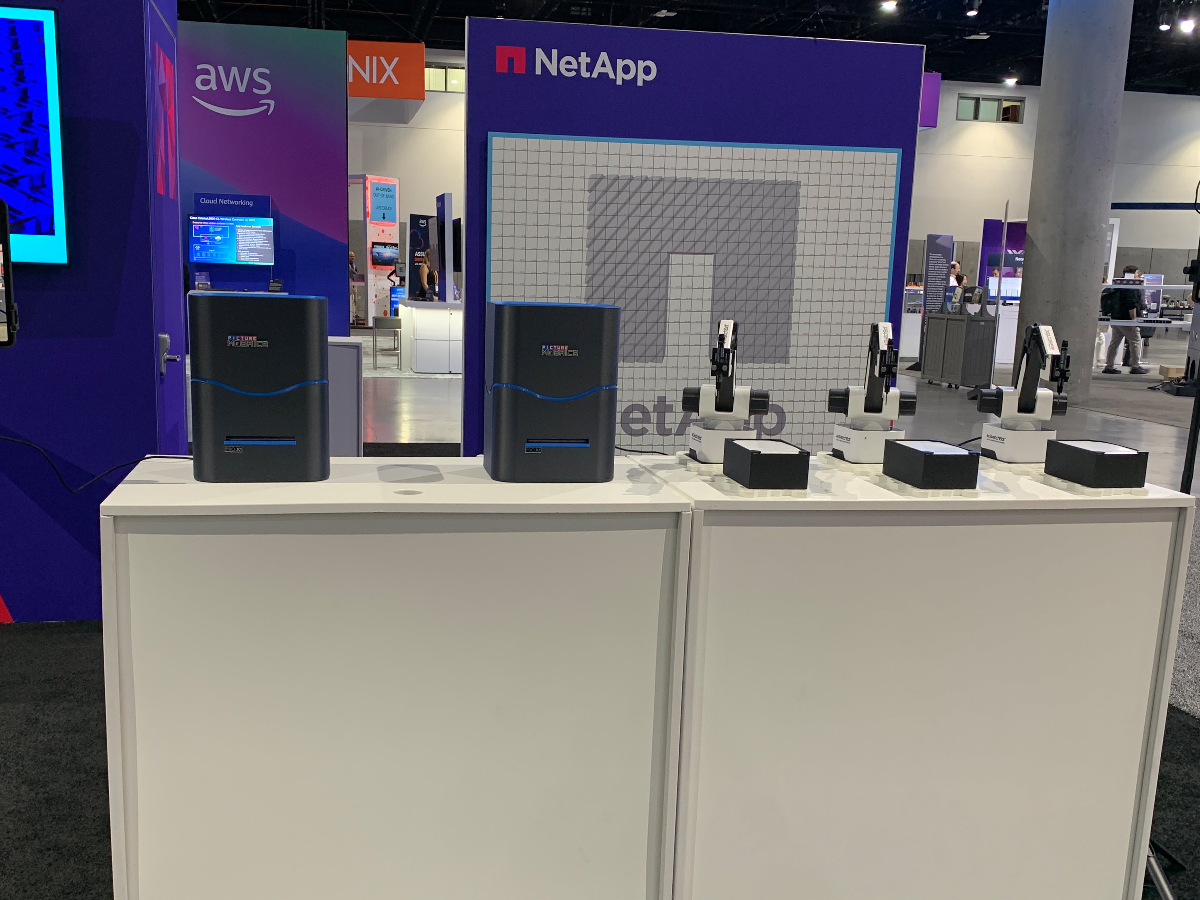 The set up of NetApps booth at Cisco Live in San Diego, CA
