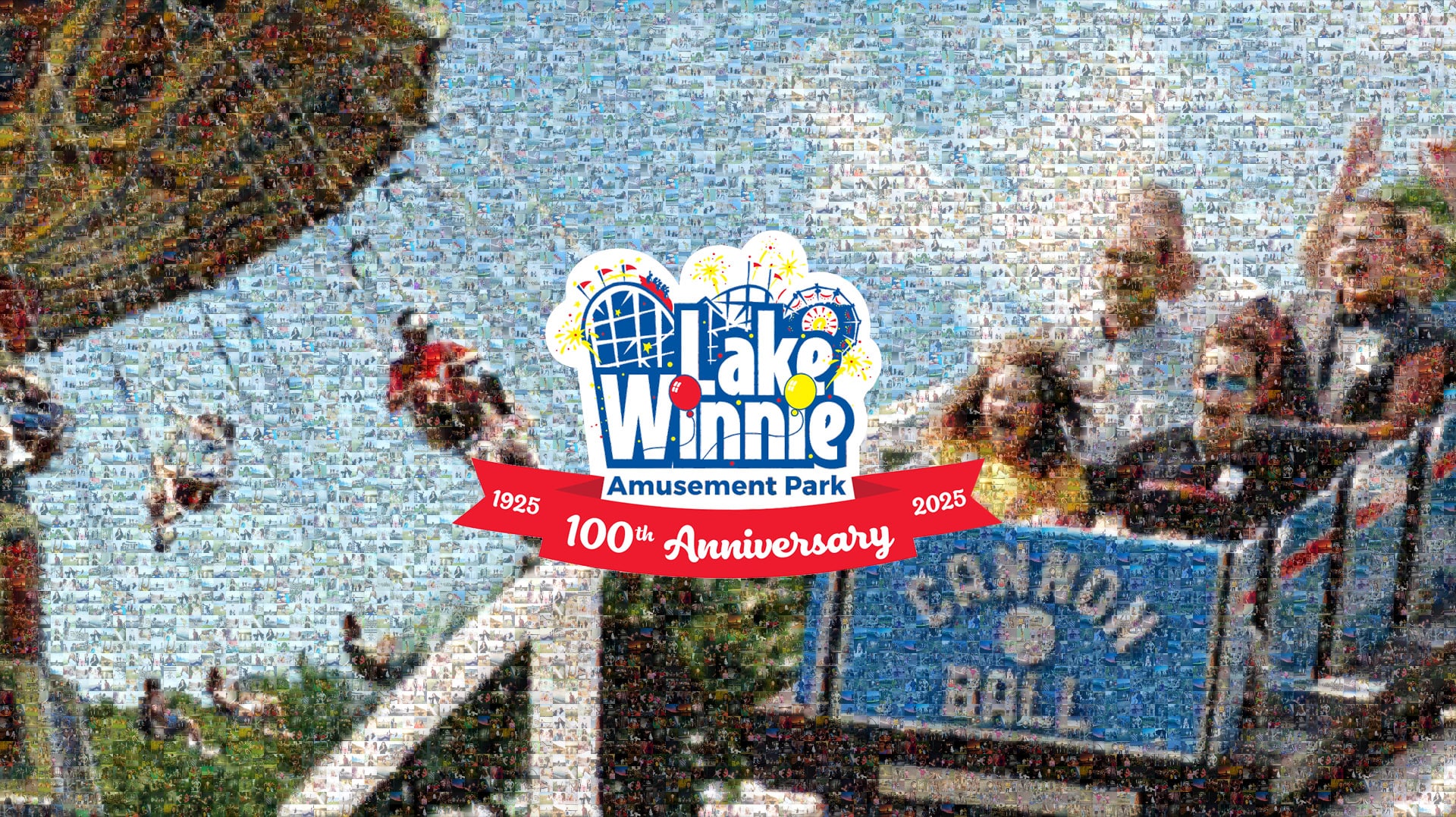 Lake Winnie celebrating 100 years with a digital photo mosaic