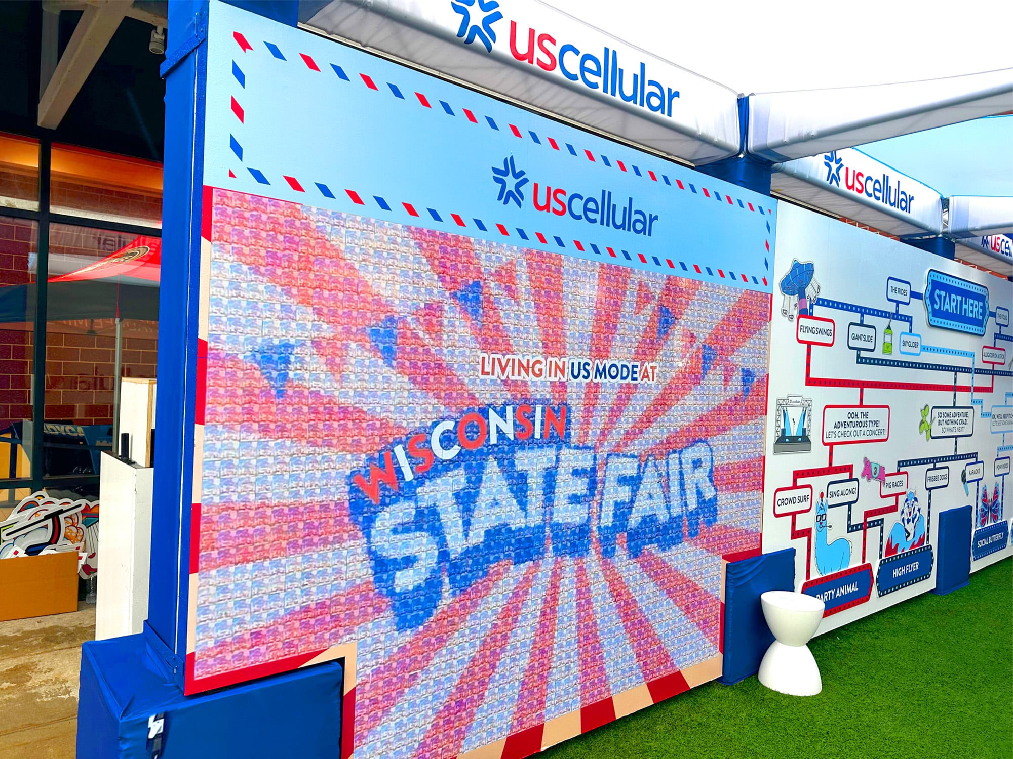 US Cellular Live Print Mosaic wall at the 2025 Wisconsin State Fair