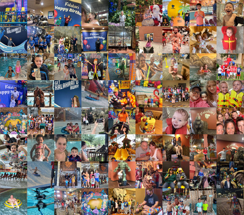 A close up of guest images that make up the mosaic