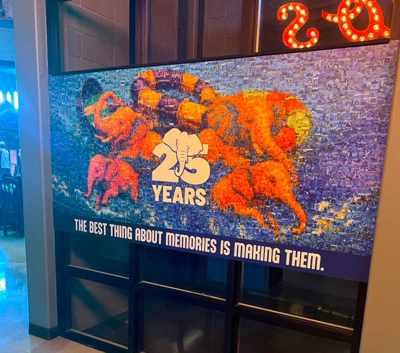 Kalahari Photo Mosaic Mural displayed in their Wisconsin location