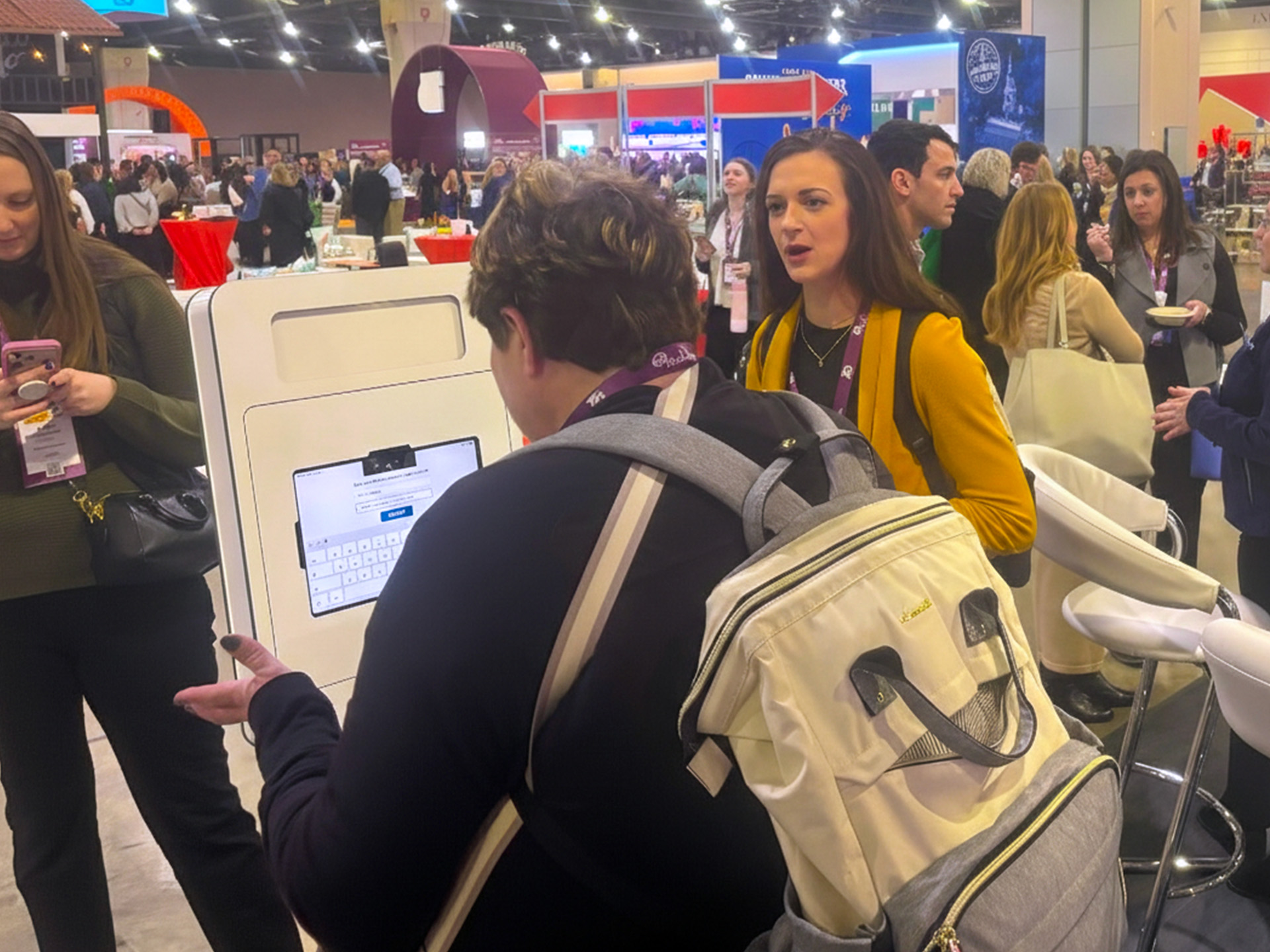 Guest lining up to use the premium photo booth to get their own Ai portrait