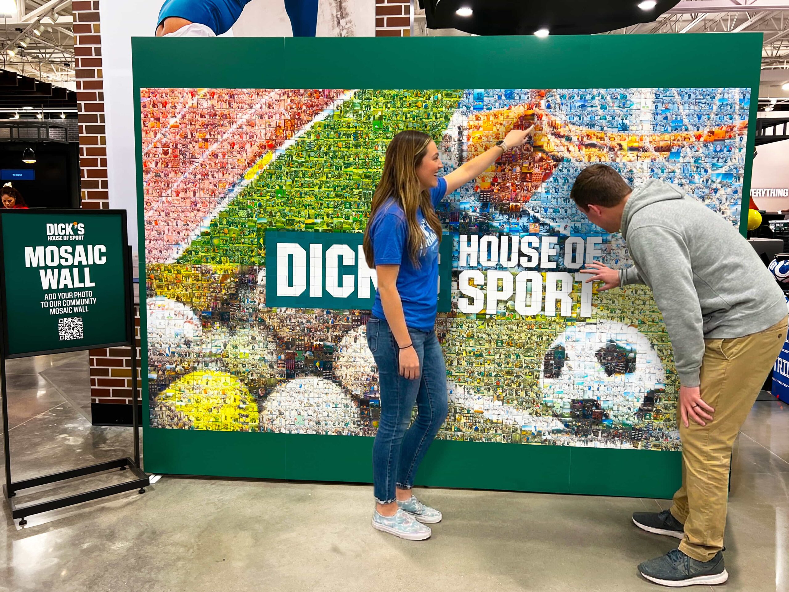 Boston's House of Sport Store completed photo mosaic wall