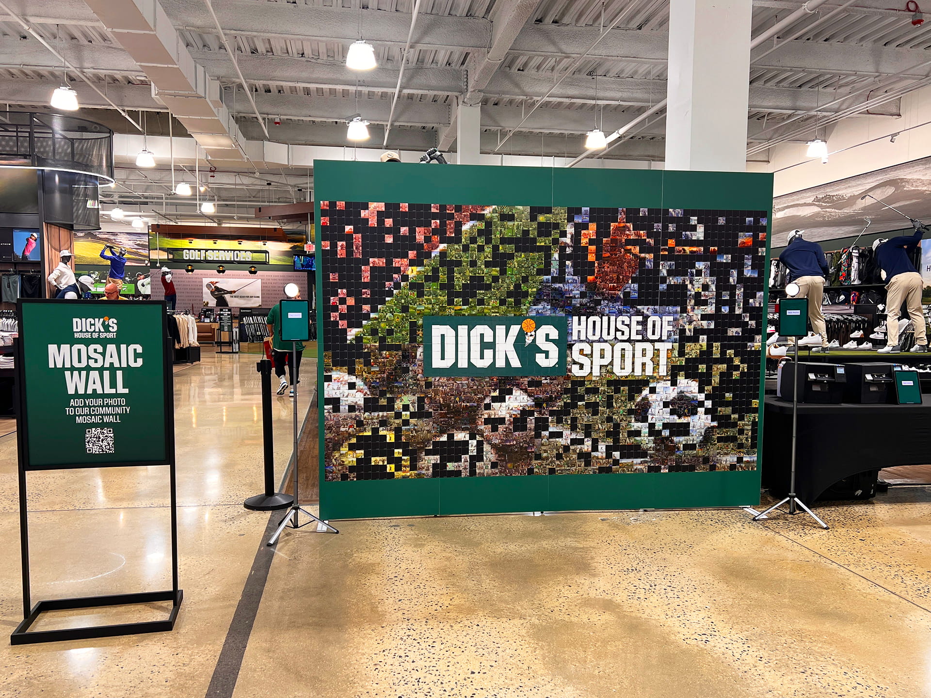 House of Sport Store completed photo mosaic wall