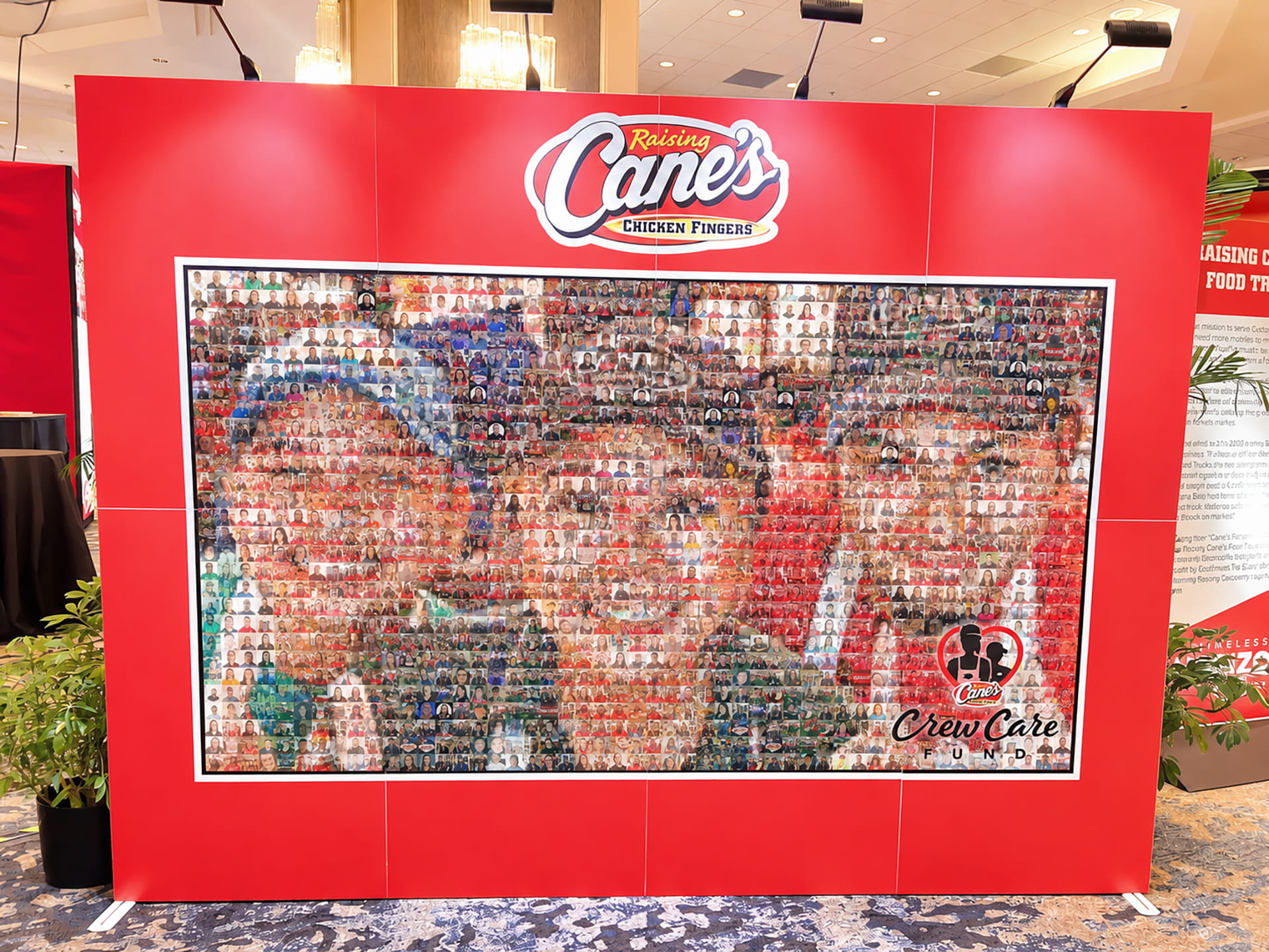 Raisin Cane's photo mosaic to celebrate their employees