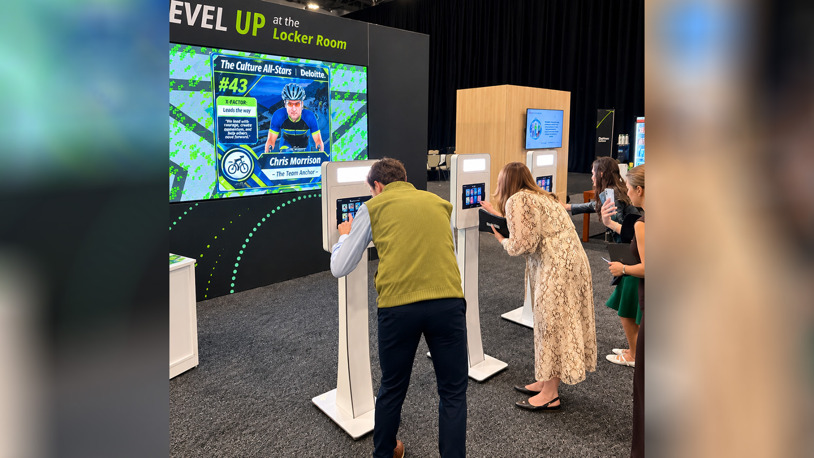 Guests submitting their photos using the premium photo booths