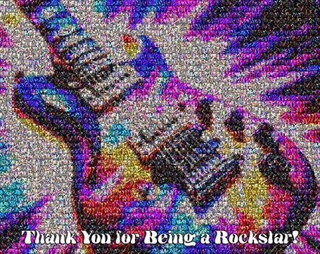 Guests transformed themselves into their own rockstar to create a Ai Portrait Mosaic