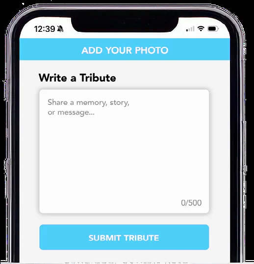Write a tribute form on a phone.