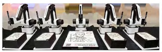 Multiple SketchBot units drawing simultaneously.