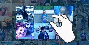 Online Photo Mosaics are zoomable so you can look at every photo the builds the final mosaic