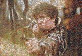 hunting hunter woods bow and arrow portrait man faces person hobby action