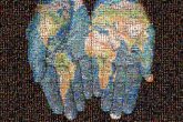 The World in Your Hands hands fingers artwork artistic symbolic paintings world globe earth planets continents geography