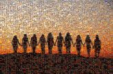 silhouettes people distant sunsets sunrises unity religions spirituality holding hands