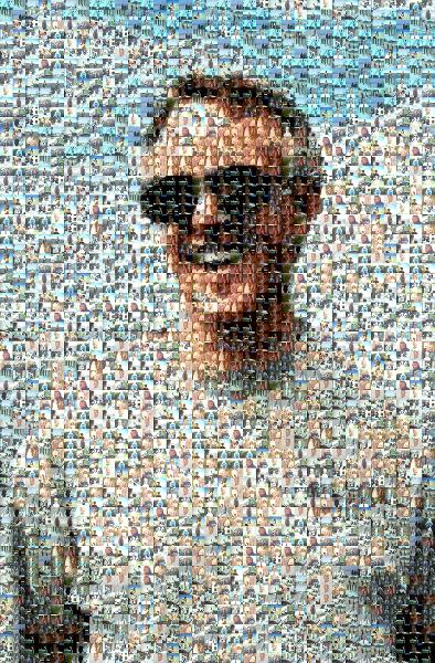 Portrait man with sunglasses photo mosaic