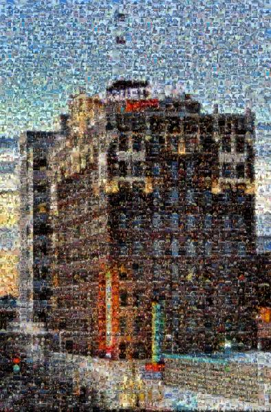 A Building at Dusk photo mosaic
