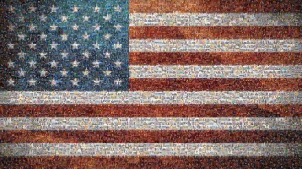 USA Flag photo mosaic