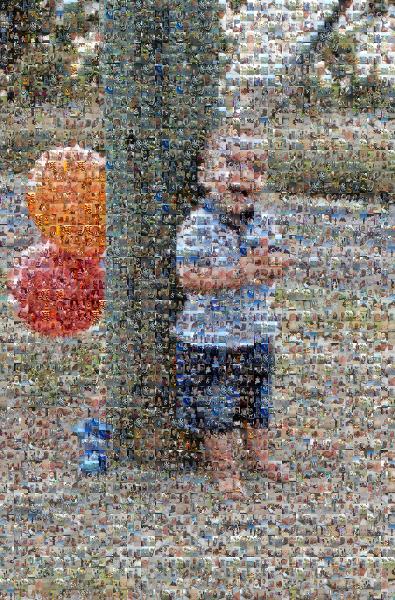 Boy with Balloons photo mosaic