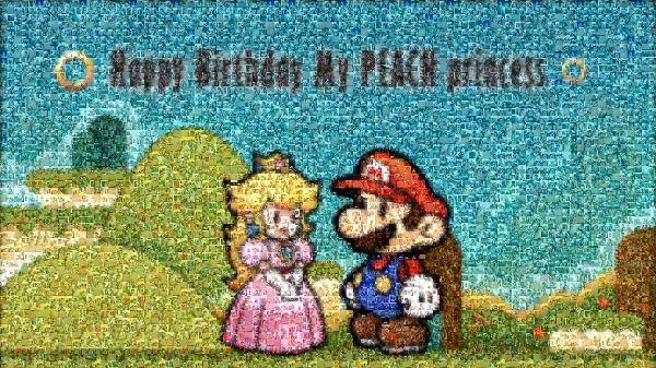 Mario and Peach photo mosaic