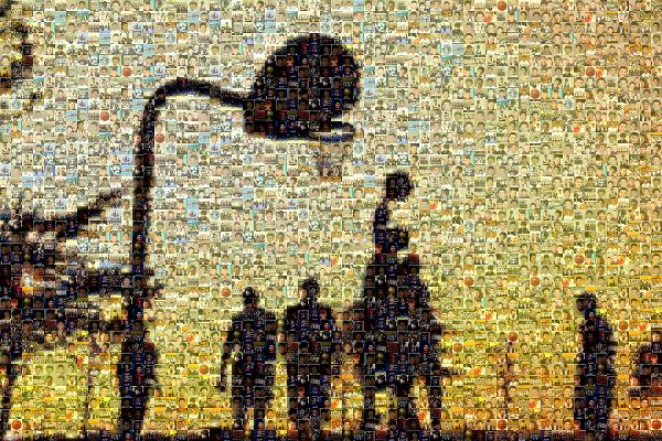 Basketball at Sunset photo mosaic