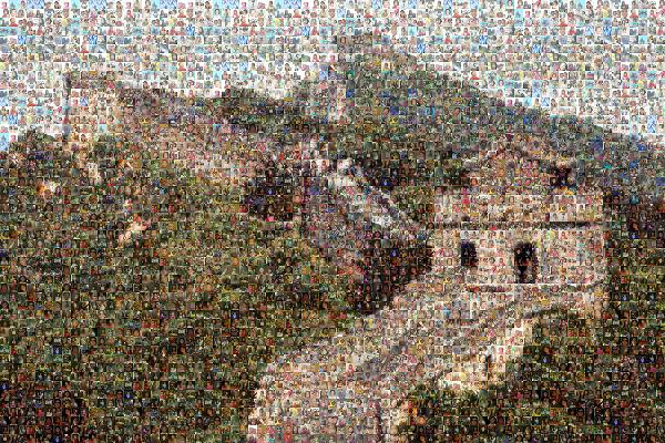 Great Wall of China photo mosaic