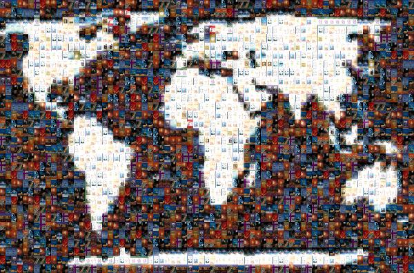 World Map of Books photo mosaic