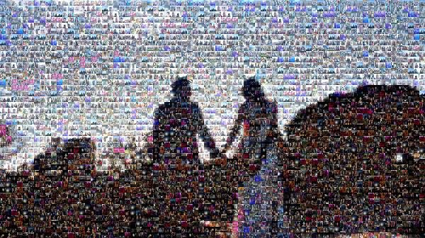 Wedding Silhouette photo mosaic