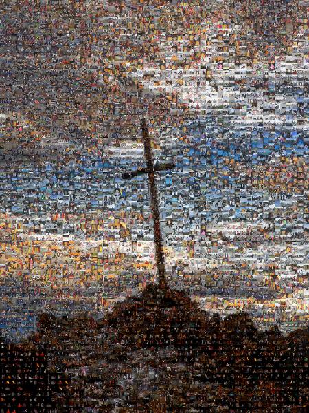 Cross on the Mountain photo mosaic
