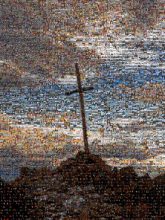 Cross on the Mountain crosses religion mountains sky silhouettes religious church outdoors
