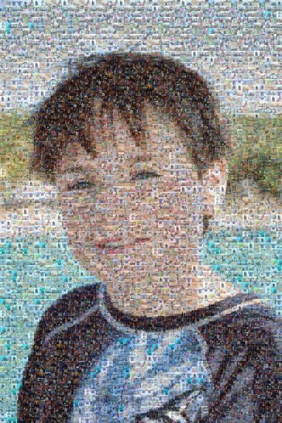 Boy at the Beach photo mosaic