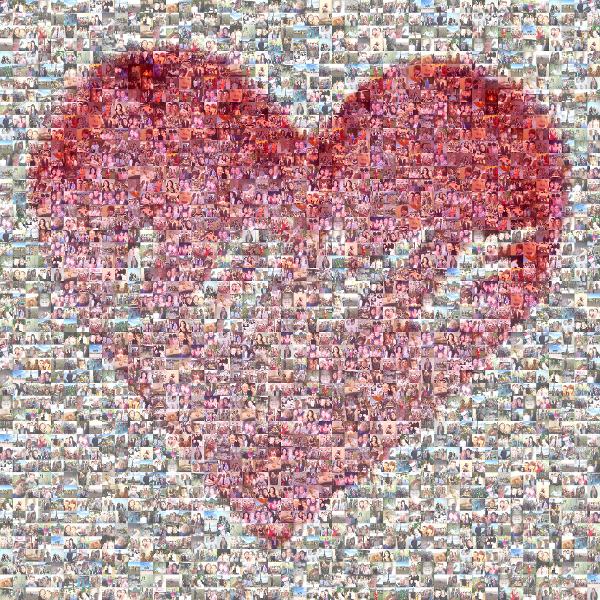 A Pink Heart photo mosaic
